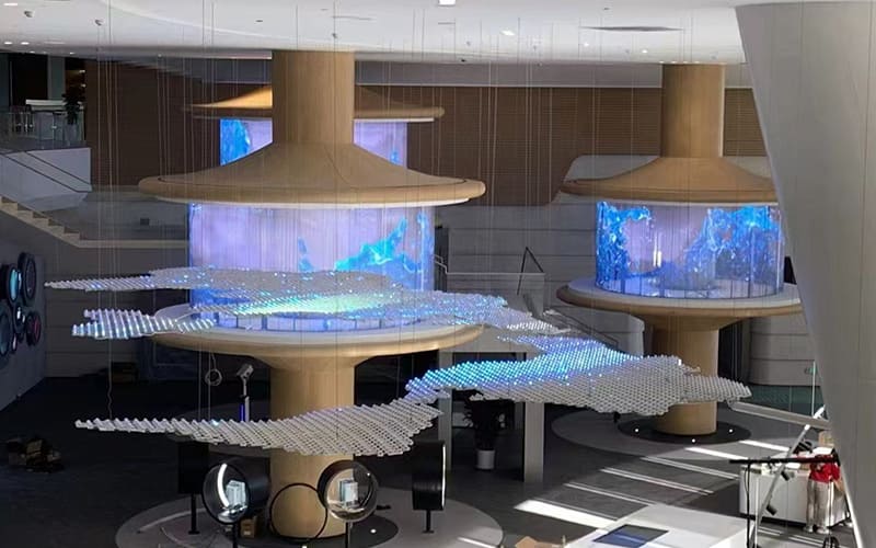 Milestrong Transparent LED Display STB Series Installed in High-End Commercial Complexes