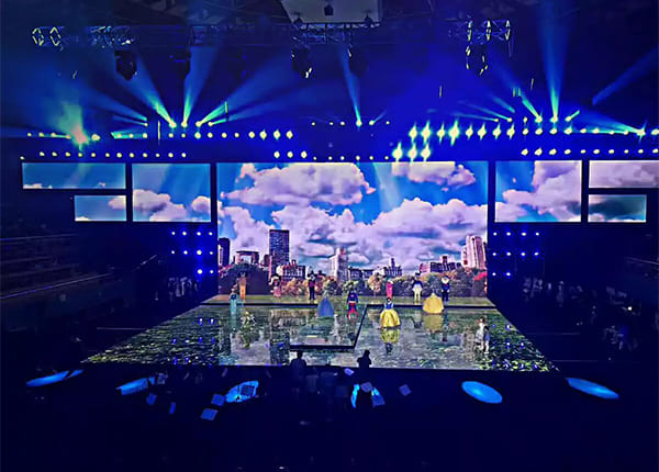 Transformational Indoor Stage Experience with MileStrong's FR Series Rental LED Display and LED Floor Tiles