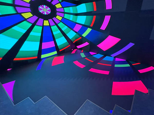 Immersive Space Redefined: Dual LED Video Walls Blended with LED Floor Tiles to Create Dynamic Digital Environments