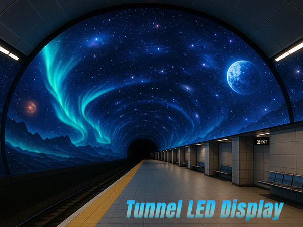 The Immersive Tunnel LED Display Using Flexible LED Modules Renovates the Subway