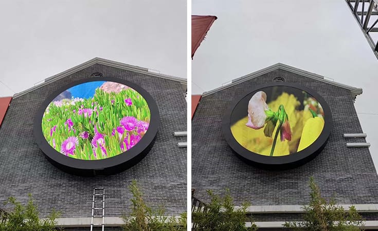 A Waterproof Outdoor Circular LED Display Enhances the Beauty of a Cultural Tourism Town