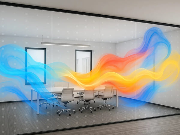 Enhancing Modern Office Spaces with Transparent LED Film Screens on Glass Walls