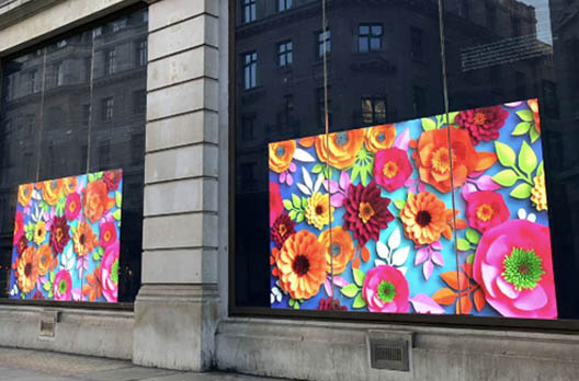 18.4㎡ Transparent Glass Window LED Display In Regent Street